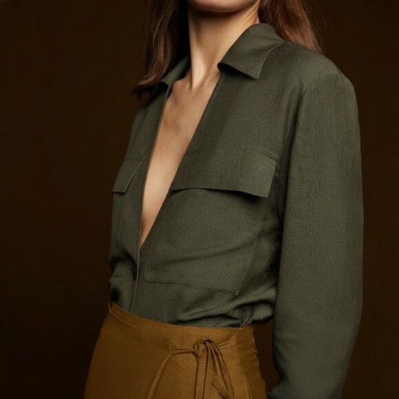 ZARA WOMAN STUDIO Shirt with Pockets Size M New With Tags $119 - Picture 7 of 12